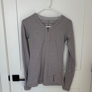 Gray Women's Lulu Lemon Long Sleeve Running Top